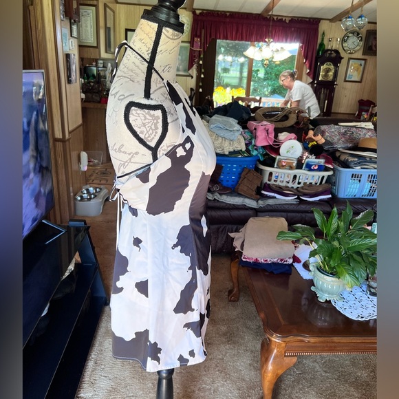 Urban Outfitters Shae Halter Slip Dress Cow Print Women’s Small. - Picture 7 of 16